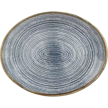 CHURCHILL Homespun Slate Blue mělký talíř, oválný, délka: 270 mm
