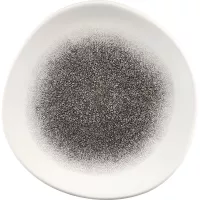 CHURCHILL Raku Quartz Black talerz płaski, organiczny, ø: 210 mm