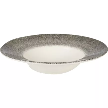 Talerz głęboki CHURCHILL Raku Quartz Black, z brzegiem, średnica: 280 mm