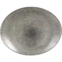 CHURCHILL Raku Quartz Black talíř mělký, oválný, délka: 317 mm