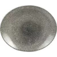 CHURCHILL Raku Quartz Black Talíř mělký, oválný, délka: 270 mm
