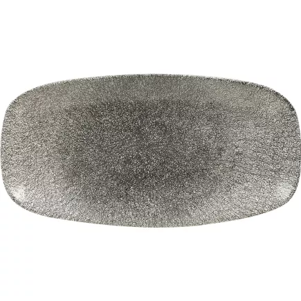 CHURCHILL Raku Quartz Black talerz płaski, prostokątny, długość: 298 mm