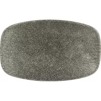 CHURCHILL Raku Quartz Black talerz płaski, prostokątny, długość: 200 mm