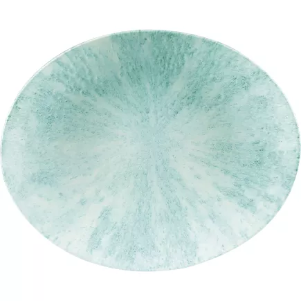 CHURCHILL Stone Aquamarine Mělký talíř, oválný, hluboký, D: 317 mm