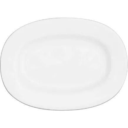 CHURCHILL Alchemy Biały talerz płaski, owalny, brzeg, długość: 330 mm