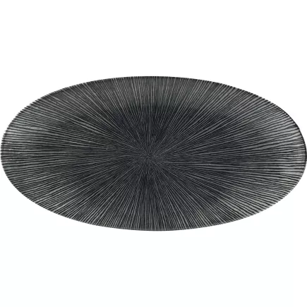 CHURCHILL Agano Black mělký talíř, oválný, délka: 347 mm, šířka: 173 mm