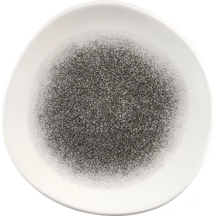 CHURCHILL Raku Quartz Black talerz płaski, organiczny, ø: 286 mm