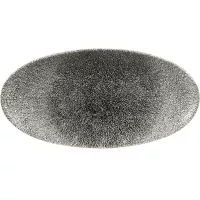 CHURCHILL Raku Quartz Black talerz płaski, owalny, długość: 299 mm