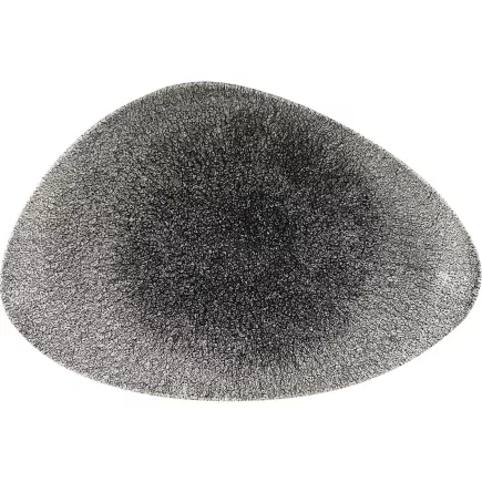 Talerz płaski CHURCHILL „Raku“ „Quartz Black“, trójkątny, długość: 304 mm