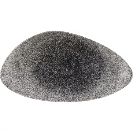 CHURCHILL Raku Quartz Black Talerz płaski, trójkątny, długość: 355 mm