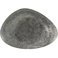 CHURCHILL Raku Quartz Black Talíř mělký, trojúhelník, délka: 356 mm