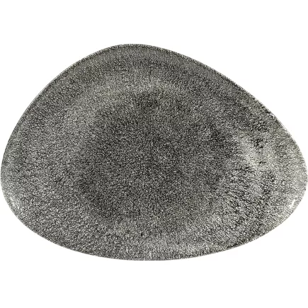 CHURCHILL Raku Quartz Black talerz płaski, trójkątny, długość: 356 mm