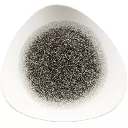 CHURCHILL Raku Quartz Black talerz płaski, trójkątny, ø: 311 mm