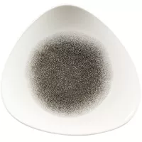 CHURCHILL Raku Quartz Black talerz płaski, trójkątny, ø: 229 mm