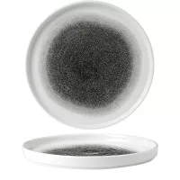 CHURCHILL Raku Quartz Black talerz płytki, z podwyższonym brzegiem, ø 260 mm