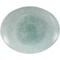 CHURCHILL Raku Jade green mělký talíř, oválný, délka: 317 mm
