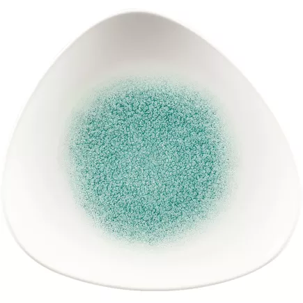 CHURCHILL Raku Jade green Talerz płaski, trójkątny, ø: 229 mm