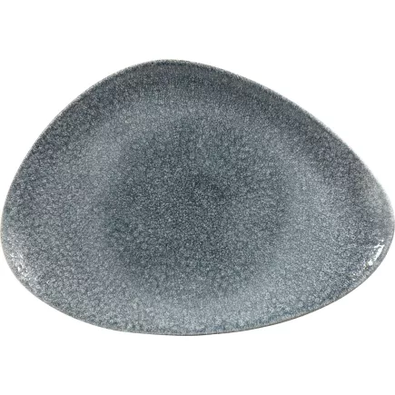 CHURCHILL Raku Topaz Blue Talerz płaski, trójkątny, długość: 356 mm