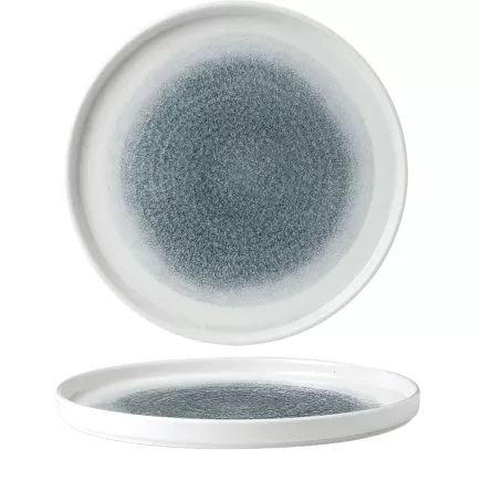 CHURCHILL Raku Topaz Blue Talerz płytki, z podwyższonym brzegiem, ø: 260 mm