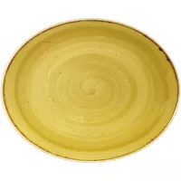 CHURCHILL Stonecast Musztardowe Ziarno Talerz płaski, owalny, długość: 192 mm