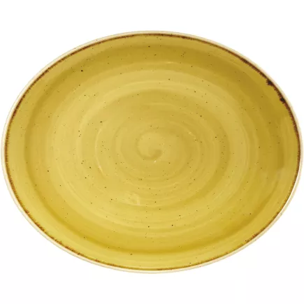 CHURCHILL Stonecast Musztardowe Ziarno Talerz płaski, owalny, długość: 192 mm