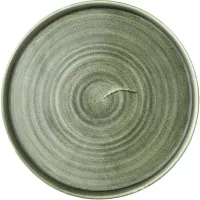 CHURCHILL Stonecast Burnished Green Mělký talíř s vyvýšeným okrajem, průměr: 260 mm