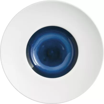 LE COQ Abyssos Hluboký talíř, výška: 55 mm, průměr: 240 mm, bílý, modrý, matný