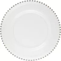 LE COQ Helios Talerz płaski, ø: 155 mm, platynowy, perłowy brzeg