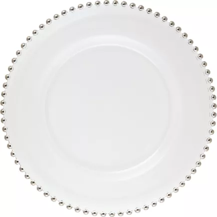 LE COQ Helios Talíř mělký, ø: 340 mm, platinový, perlový okraj