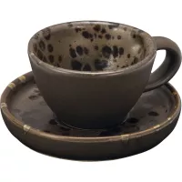 LE COQ Phobos Espresso - filiżanka z spodkiem, pojemność: 0,08 litra, brązowy