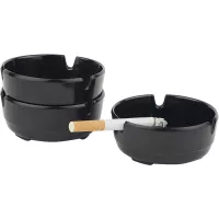 APS Casual popelník, černý, výška: 30 mm, průměr: 80 mm