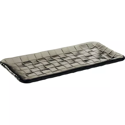 Płaski talerz do sushi APS Takashi, czarny, szerokość 13 cm