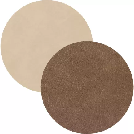LINDDNA Podkładka pod szklanki, okrągła, podwójna, Cloud brown / Nupo Sand