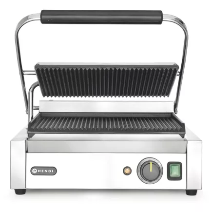 Grill kontaktowy „Panini”, górny i dolny rowkowany, długość: 430 mm, szerokość: 370 mm