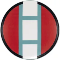 LE COQ Geometrikos Talerz płaski, podwyższona krawędź, wysokość: 15 mm, średnica: 210 mm, czerwony