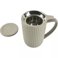 FINE 2 DINE Hi!Tea Kubek z uchwytem i sitkiem, pojemność 0,60 litra, szary