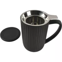 FINE 2 DINE Hi!Tea Kubek z uchwytem i sitkiem, pojemność 0,60 litra, czarny