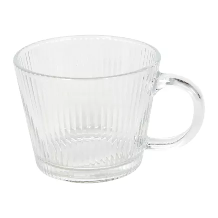 Conical Šálek na čaj, skleněný, rýhovaný, výška: 83 mm, délka: 103 mm, šířka: 77 mm