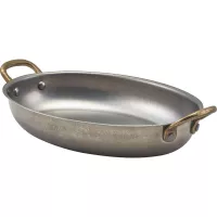 GENWARE Owalny garnek do serwowania, stal nierdzewna Vintage, pojemność: 0,70 litra, wysokość: 40 mm