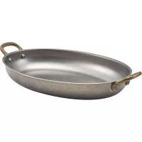 GENWARE Owalny garnek do serwowania, stal nierdzewna Vintage, pojemność: 1,00 litra, wysokość: 40 mm
