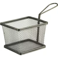 GENWARE Košík na servírování jídla nerez, výška: 85 mm, délka: 125 mm, černý