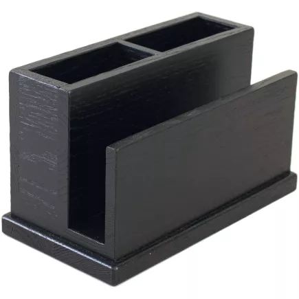 Pojemnik na sztućce z holderem na serwetki, wysokość: 130 mm, długość: 220 mm, czarny