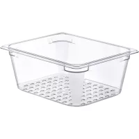 ARAVEN Gastronádoba GN 1/2, polykarbonát, hloubka: 130 mm, objem: 7,8 L, perforovaná