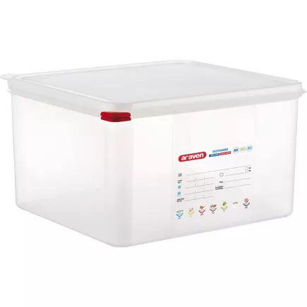 ARAVEN Gastronádoba s víkem GN 2/3, PP, hloubka: 200 mm, objem: 19 L, hermetická