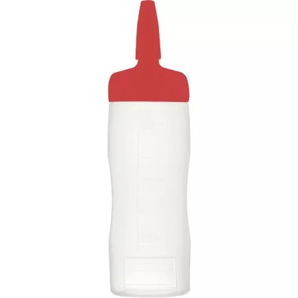 ARAVEN Mačkací láhev LDPE, ø: 70 mm, výška: 193 mm, objem: 0,35 L, červená
