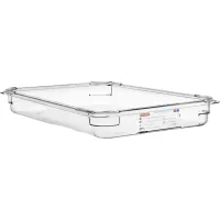 ARAVEN Gastronádoba GN 1/1, polykarbonát, integrovaný štítek, Hloubka: 65 mm, Obsah: 8,35 L