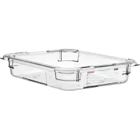 ARAVEN Pojemnik gastronomiczny GN 1/2, poliwęglan, zintegrowana etykieta, głębokość: 65 mm, pojemność: 3,9 L