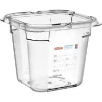 ARAVEN Gastronádoba GN 1/6, polykarbonát, integrovaný štítek, hloubka: 150 mm, objem: 2,15 L