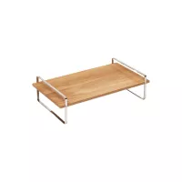 COMAS Drewniana podstawka ekspozycyjna z ramą stalową, wysokość: 120 mm, długość: 450 mm