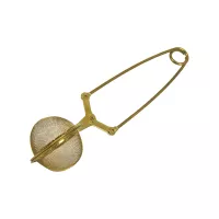 Čajové sítko kleště, zlaté, výška: 45 mm, délka: 170 mm, šířka: 45 mm